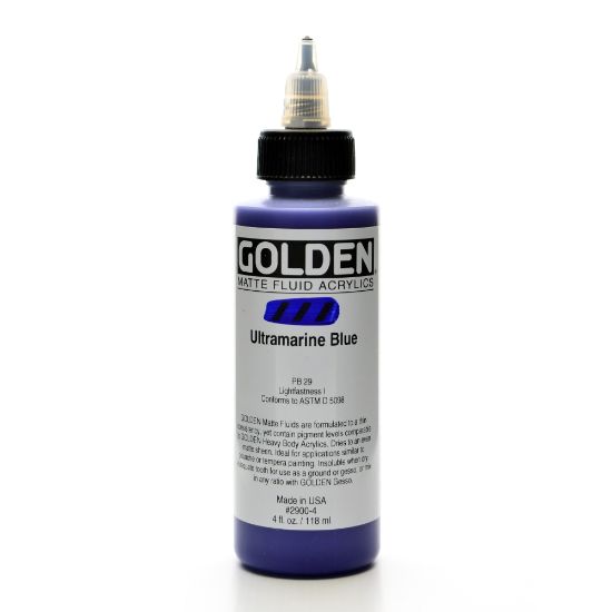 Picture of Golden Matte Fluid Acrylic Paint, 4 Oz, Ultramarine Blue