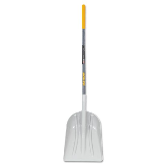 Picture of Poly Scoop with Hardwood Handle, 17.75 in L x 14.75 in W Blade, Square Point, 48 in Straight Cushion-Grip Handle