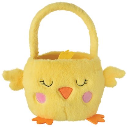 Picture of Amscan Chick Plush Easter Baskets, 6inH x 10inW x 10inD, Yellow, Pack Of 2 Baskets