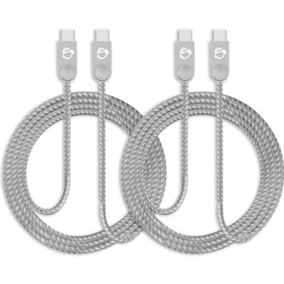 Picture of SIIG Zinc Alloy USB-C to USB-C Charging & Sync Braided Cable - 3.3ft, 2-Pack - Second End 1 x Type C Male USB - 480 Mbit/s - Nickel Plated Connector - 2 Pack