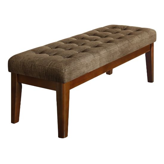 Picture of Elle Decor Claire Tufted Bench, Dusted Truffle/Brown