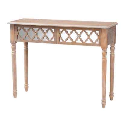 Picture of Baxton Studio Transitional Rustic French Country Console Table, 31-15/16inH x 42-3/16inW x 14-3/16inD, Natural Whitewashed Oak