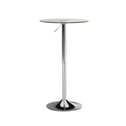 Picture of Flash Furniture Round Adjustable-Height Glass Cocktail Table, 41inH x 23-1/2inW x 23-1/2inD, Clear/Chrome