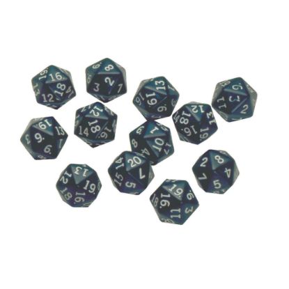 Picture of Learning Advantage 20-Sided Polyhedra Dice, Black, 12 Dice Per Pack, Set Of 3 Packs