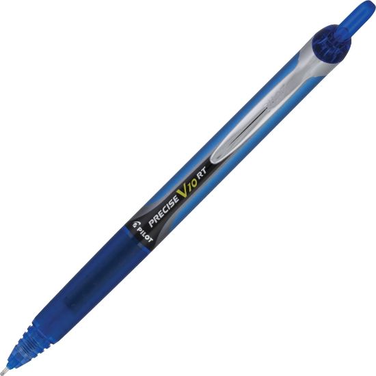 Picture of Pilot PRECISE V10 RT Retractable Pens, Pack Of 12, Blue Barrel, Blue Ink