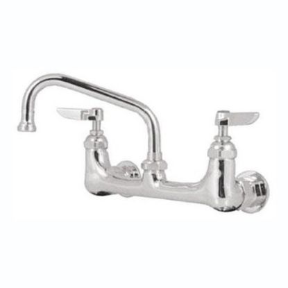 Picture of T&S Brass Wall-Mount Double Pantry Faucet, 8in, Stainless Steel