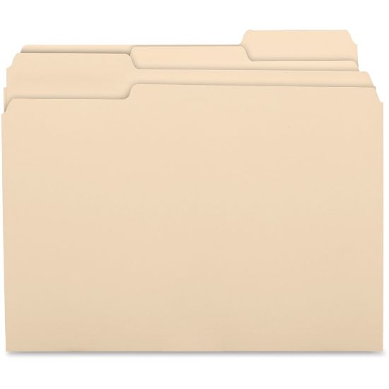 Picture of Business Source1/3-Cut Tab Folders, 3/4in Expansion, Letter Size, Manila, Box Of 100 Folders