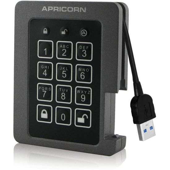 Picture of Apricorn Aegis Padlock ASSD-3PL256-240F 240 GB Rugged Solid State Drive - External - USB 3.0 - 205 MB/s Maximum Read Transfer Rate - 3 Year Warranty