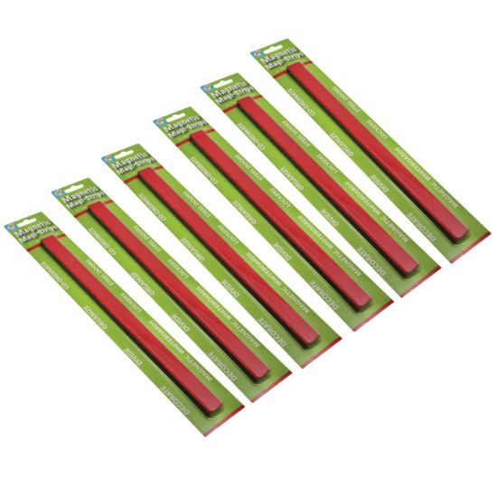 Picture of Ashley Productions Magnetic Magi-Strips Pack, 3/4in x 12', Red, 12 Strips Per Pack, Set Of 6 Packs