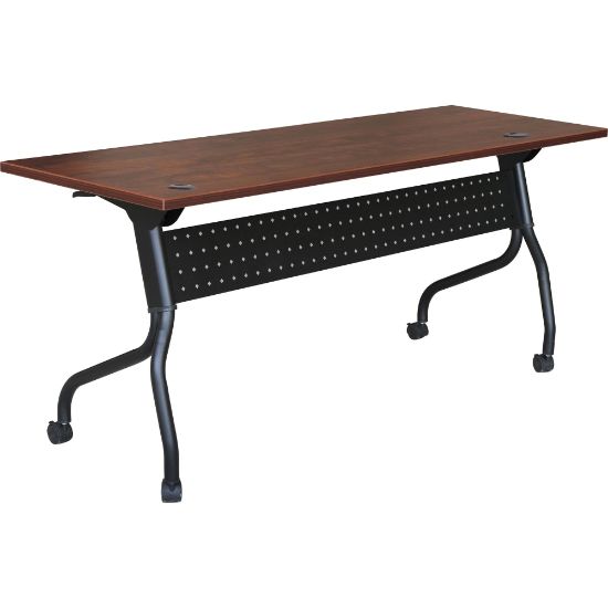 Picture of Lorell Flip Top Training Table, 72inW, Cherry/Black