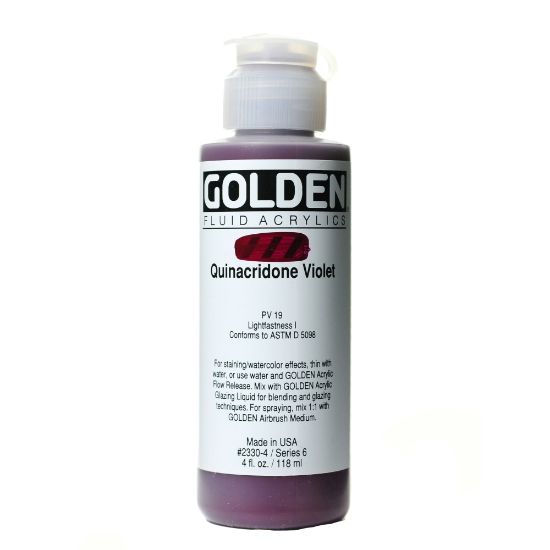 Picture of Golden Fluid Acrylic Paint, 4 Oz, Quinacridone Violet