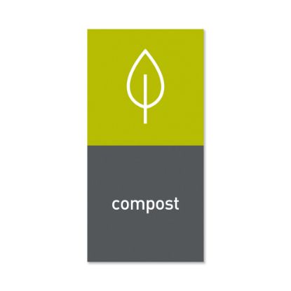 Picture of simplehuman Magnetic Trash Label, Compost, 4in x 8in, Gray