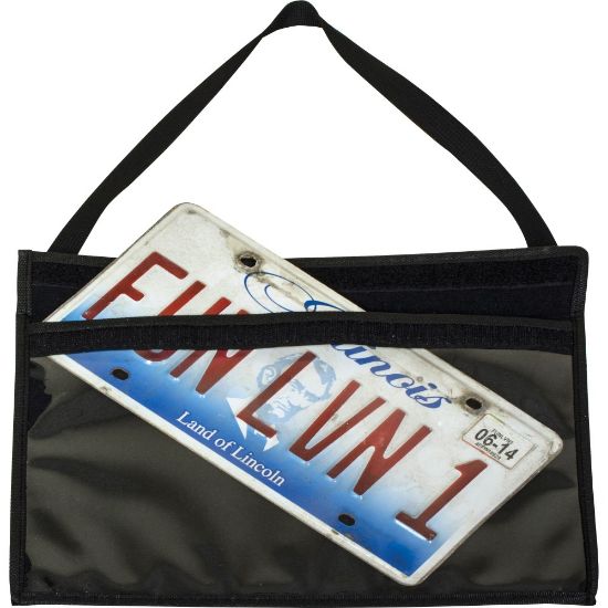 Picture of C-Line License Plate Holder - Support 13in x 8.50in Media - 9.3in x 14in - Vinyl - 1 Each - Clear, Black, Black