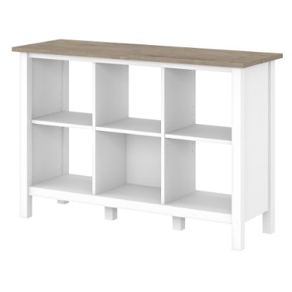 Picture of Bush Furniture Mayfield 30inH 6-Cube Storage Bookcase, Pure White/Shiplap Gray, Standard Delivery