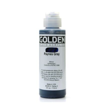 Picture of Golden Fluid Acrylic Paint, 4 Oz, Paynes Gray