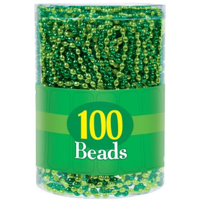 Picture of Amscan 393383 St. Patricks Day Bead Necklaces, Green, Pack Of 100 Necklaces