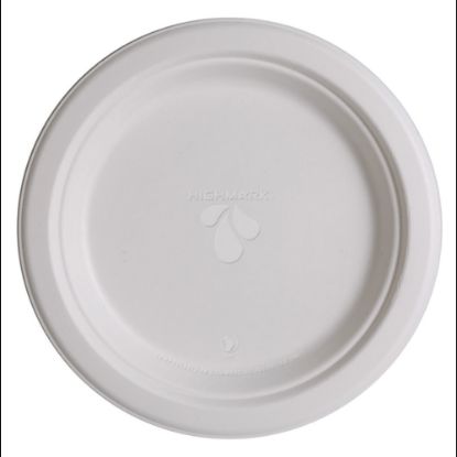 Picture of Highmark ECO Compostable Sugarcane Paper Plates, 9in, White, Pack Of 500