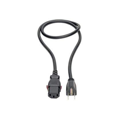 Picture of Eaton Tripp Lite Series Computer Power Cord, NEMA 5-15P to Locking C13 - 10A, 125V, 18 AWG, 3 ft. (0.91 m) - Power cable - NEMA 5-15P (M) to power IEC 60320 C13 locking - AC 125 V - 10 A - 3 ft - black