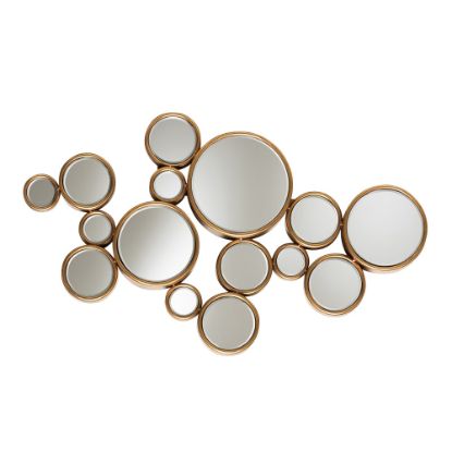 Picture of Baxton Studio Modern Bubble Accent Wall Mirror, 24in x 41in, Antique Gold