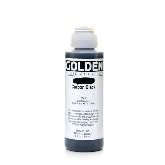 Picture of Golden Fluid Acrylic Paint, 4 Oz, Carbon Black