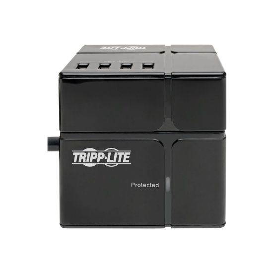 Picture of Tripp Lite Surge Protector Power Cube 3-Outlet 6 USB-A 7.2A 6ft Cord Black 540 Joules - Surge protector - 15 A - AC 120 V - 1800 Watt - output connectors: 3 - 6 ft cord - black