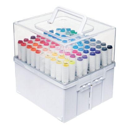 Picture of Deflecto Expandable Marker Accordion, 8-1/2inH x 8-5/8inW x 7-1/2inD, White/Clear