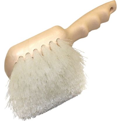 Picture of Genuine Joe Nylon Utility Brush - Nylon Bristle - 9in Handle Length - 1 Each - White