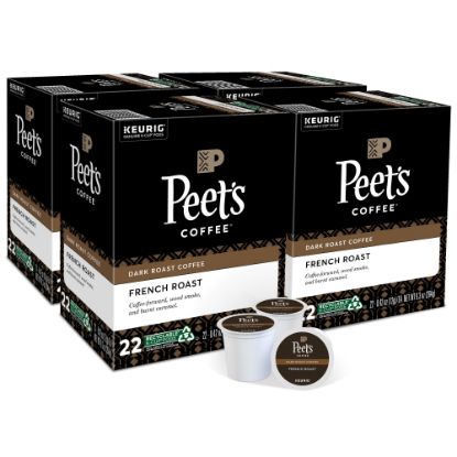 Picture of Peets Coffee & Tea Single-Serve Coffee K-Cup, French Roast, 22 Pods Per Box, Set Of 4 Boxes