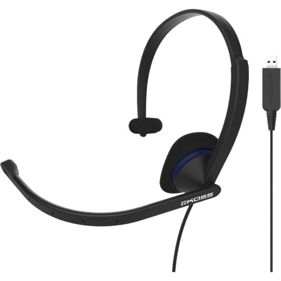 Picture of Koss CS195-USB Headsets & Gaming - Mono - USB - Wired - 20 Hz - 22 kHz - Over-the-head - Monaural - Supra-aural - 8 ft Cable - Noise Cancelling, Electret Microphone