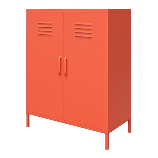 Picture of Ameriwood Home Cache 2-Door Metal Locker Storage Cabinet, 40inH x 31-1/2inW x 15-3/4inD, Orange