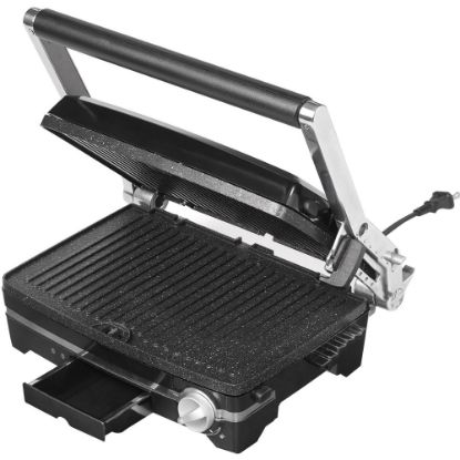 Picture of Starfrit The Rock 1,500W Panini Maker With Reversible Plates, 7-7/8inH x 10-7/8inW x 1/8inD, Black