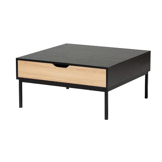 Picture of Baxton Studio Haben Modern And Contemporary Coffee Table, 15-3/4inH x 31-1/2inW x 31-1/2inD, Oak Brown/Black