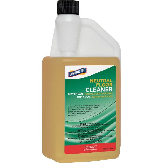 Picture of Genuine Joe Neutral Floor Cleaner - For Multi Surface - Concentrate - 32 fl oz (1 quart) - 1 Each - Yellow