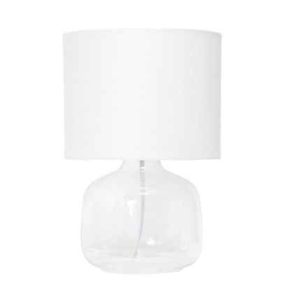 Picture of Simple Designs Glass Table Lamp, 13-3/4inH, Gray Shade/Clear Base