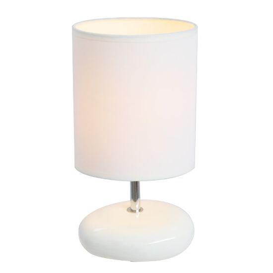 Picture of Simple Designs Stonies Small Stone Look Table Bedside Lamp, White