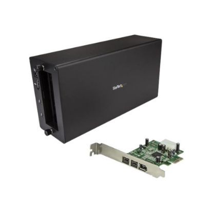 Picture of StarTech.com Thunderbolt 3 to FireWire Adapter - External PCI Enclosure - PCIe Card plus TB3 Chassis - The Thunderbolt 3 to 1394 FireWire adapter connects your FireWire peripherals to your Thunderbolt 3 computer - Connect FireWire peripherals