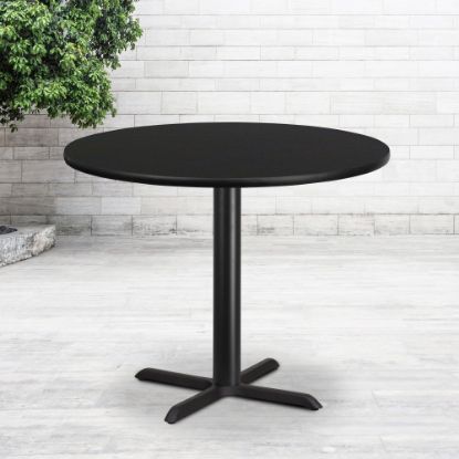 Picture of Flash Furniture Round Hospitality Table With X-Style Base, 31-1/8inH x 42inW x 42inD, Black