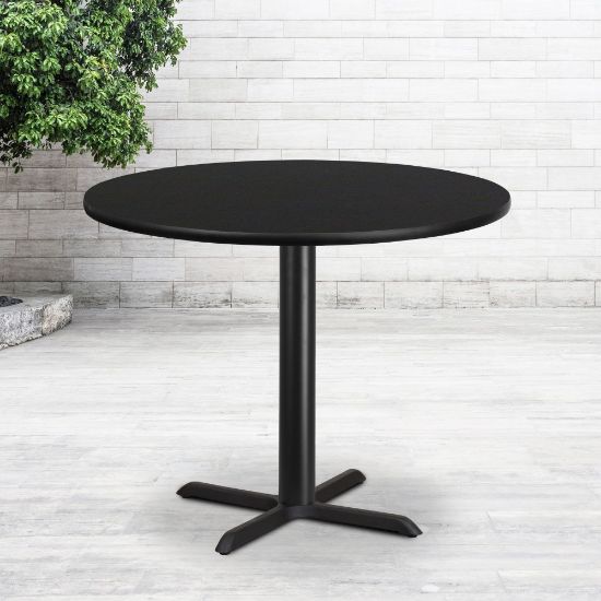 Picture of Flash Furniture Round Hospitality Table With X-Style Base, 31-1/8inH x 42inW x 42inD, Black