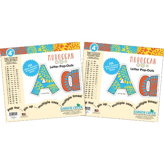 Picture of Barker Creek Letter Pop-Outs, 4in, Moroccan, Pack Of 510