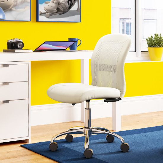 Picture of Serta Essentials Mid-Back Computer Chair, Inspiration Cream/Chrome