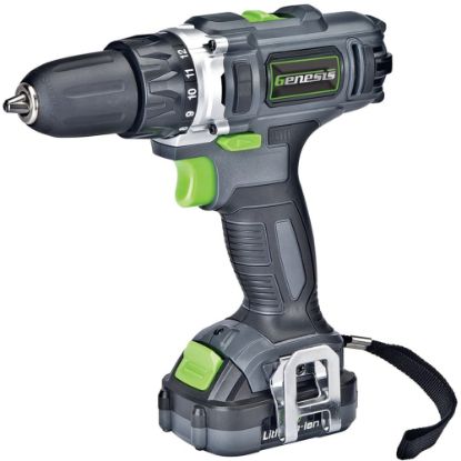 Picture of Genesis 12-Volt Cordless Li-Ion 2-Speed Drill/Driver - Driver Drill - 0.38in Chuck - 12 V DC - Cordless - Lithium Ion (Li-Ion)