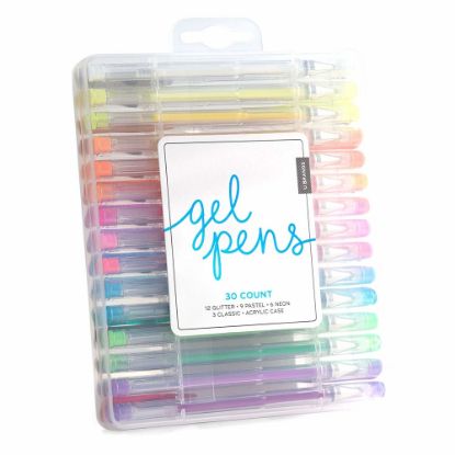 Picture of U Brands Gel Pens, Fine Point, 0.7 mm, Clear Barrel, Assorted Ink Colors, Pack Of 30 Pens