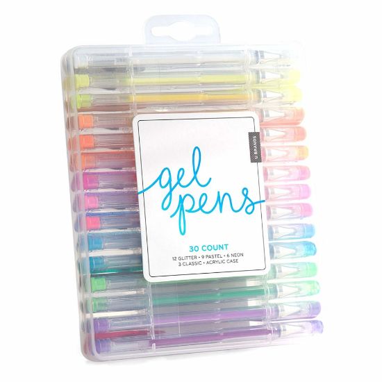 Picture of U Brands Gel Pens, Fine Point, 0.7 mm, Clear Barrel, Assorted Ink Colors, Pack Of 30 Pens