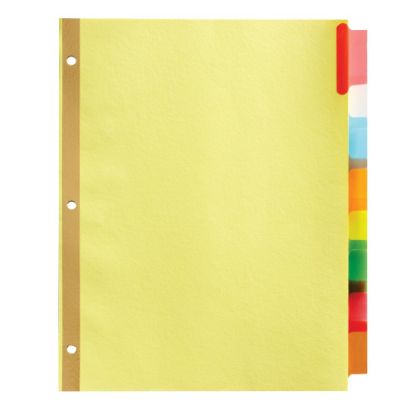 Picture of Office Depot Brand Insertable Dividers With Big Tabs, Buff, Assorted Colors, 8-Tab, Pack Of 4 Sets