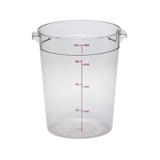 Picture of Cambro Camwear Round 8-Quart Food Containers, Clear, Set Of 12 Containers