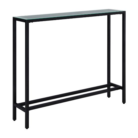 Picture of SEI Furniture Darrin Mini Console Table With Mirrored Glass Top, 30inH x 36inW x 8inD, Silver