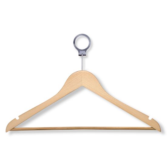 Picture of Honey-Can-Do Wood Hotel Suit Hangers, 8 1/2inH x 1/2inW x 17 11/16inD, Maple, Pack Of 24