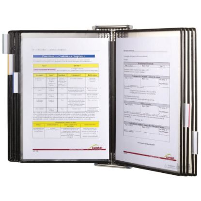 Picture of Tarifold WA271SS 10-Pocket Wall Reference System With Antimicrobial Protection, 11inH x 16inW x 2inD, Black