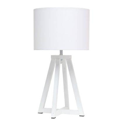 Picture of Simple Designs Interlocked Triangular Table Lamp, 19-1/8inH, White Shade/White Base