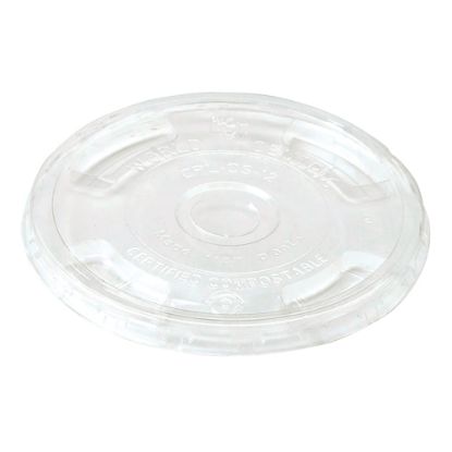 Picture of World Centric Cold Cup Lids For 9- To 24-Oz Cups, Clear, Pack Of 1,000 Lids